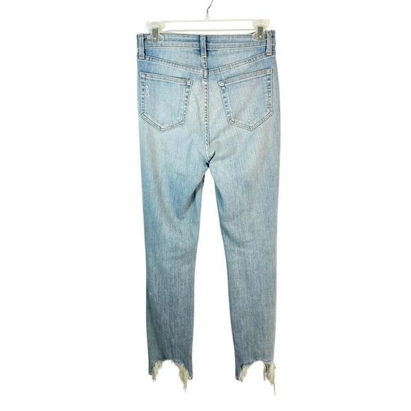 L' AGENCE Highline skinny Jeans High Rise Light Wash Destruct Fray Hem Size 25 - Picture 3 of 8